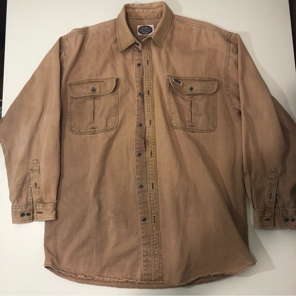 GRIP vintage Long Sleeve Button Up Mens Large salmon colour - Picture 1 of 11
